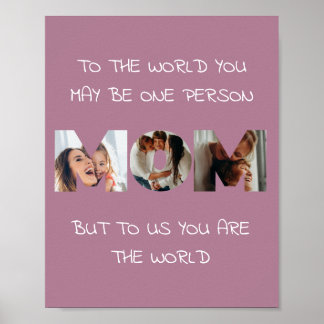Personalisierte Mama Foto Zitat Mauer Poster