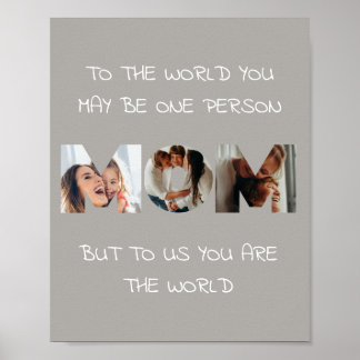 Personalisierte Mama Foto Zitat Mauer Poster