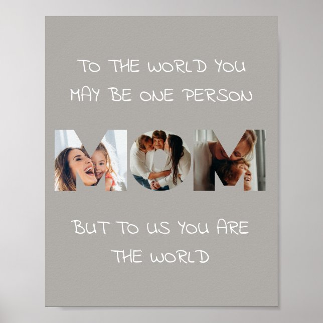 Personalisierte Mama Foto Zitat Mauer Poster (Vorne)