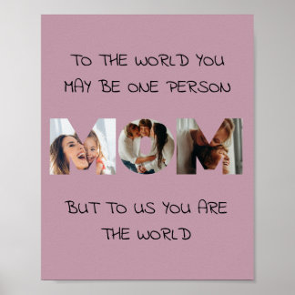 Personalisierte Mama Foto Zitat Mauer Poster