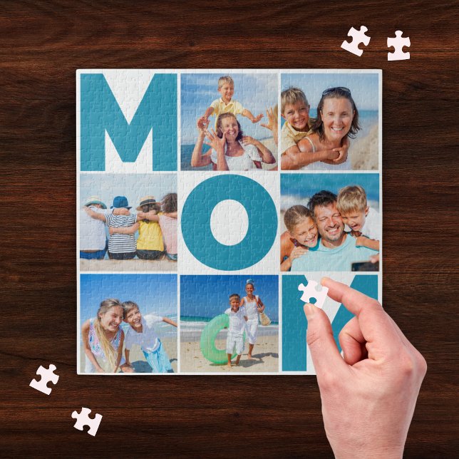 Personalisierte Mama FotoCollage 6 Bild benutzerde Puzzle (Personalized Mom Photo Collage 6 Picture Custom Jigsaw Puzzle)