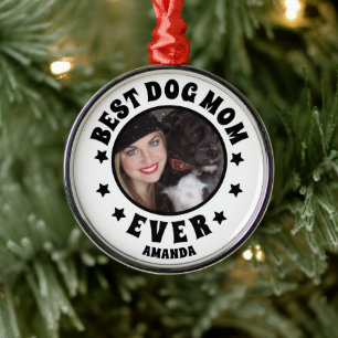 Personalisierte Mama für den besten Hund je benutz Ornament Aus Metall