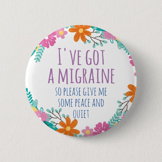 PERSONALISIERTE MAMA HAT EINE MIGRAINE BUTTON (Vorderseite)