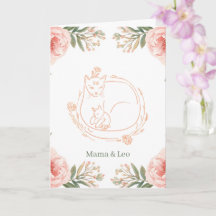 Personalisierte Mama-Katze und Kätzchen Blumen zum