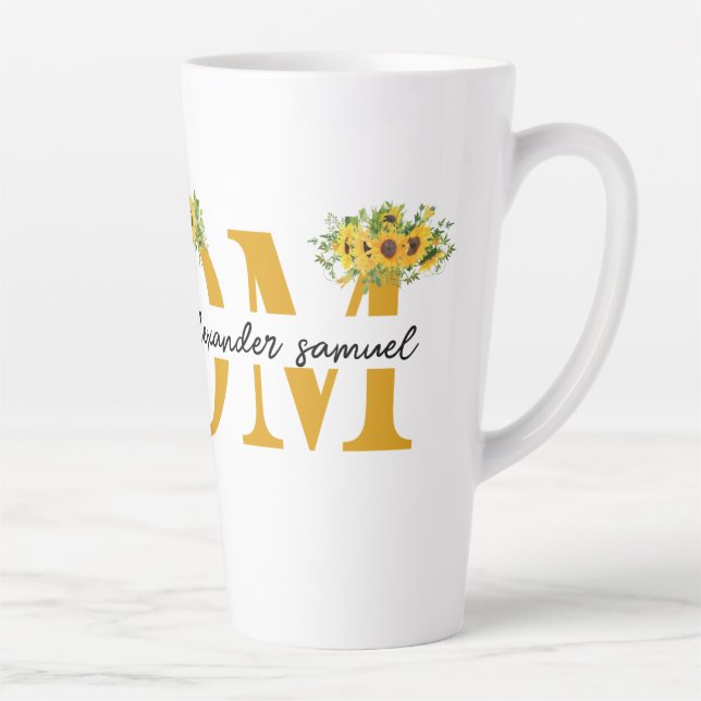 Personalisierte MAMA Latte Tasse mit Kindernamen (Rechts)