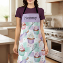 Personalisierte Mama Lavendel Teal Cupcake Back-Cr