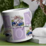 Personalisierte Mama Liebe 7 FotoCollage Kaffeetasse<br><div class="desc">Feiern Sie Mama mit einem zeitlosen und eleganten Design, das so besonders ist wie sie! Dieses Foto kollage Tasse Zauber aus "MAMA" in weichen Pastellblöcken, die Ihre Lieblingsfamilienmomente wunderschön gestalten. Das zarte "Wir Liebe Sie!"-Skript fügt eine herzliche Touch hinzu, die es zum perfekten Sake für ihren Morgenkaffee oder Abend-Tee macht....</div>