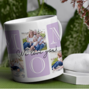 Personalisierte Mama Liebe 7 FotoCollage Kaffeetasse