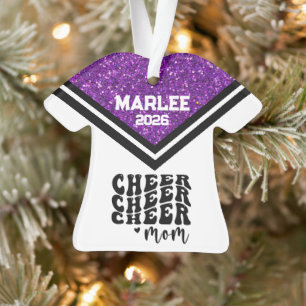 Personalisierte Mama Lila & schwarz Cheer Ornament