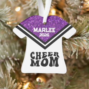 Personalisierte Mama Lila & schwarz Cheer Ornament