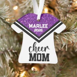 Personalisierte Mama Lila & schwarz Cheer Ornament