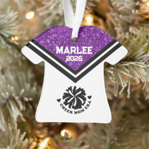 Personalisierte Mama Lila & schwarz Cheer Ornament