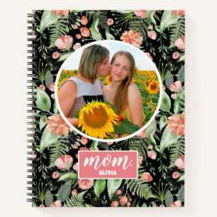 personalisierte Mama mit Blumenbezug nach Foto Mut Notizbuch