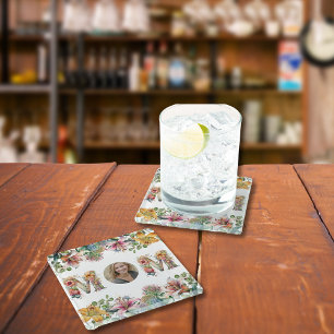 Personalisierte MAMA Mütter Tag Blume Foto Glasuntersetzer