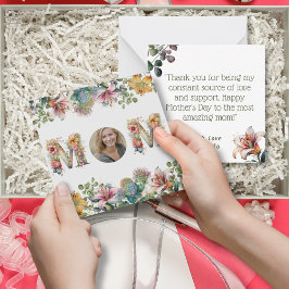 Personalisierte MAMA Mütter Tag Blume Foto Mitteilungskarte
