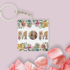 Personalisierte MAMA Mütter Tag Blume Foto Schlüsselanhänger