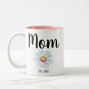Personalisierte Mama Osten. Blume Zwei-Tonen-Kaffe Zweifarbige Tasse