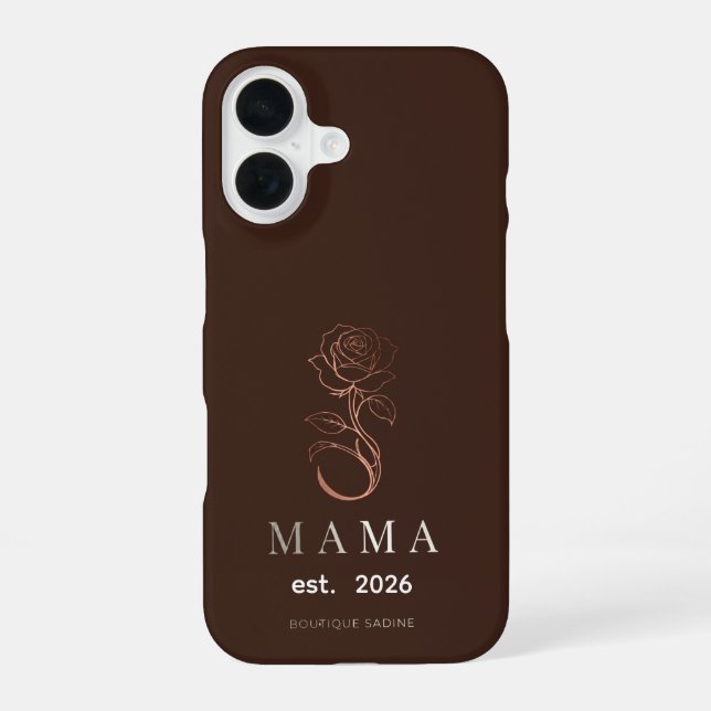 Personalisierte MAMA-Rose Rich Espresso iPhone-Hül iPhone 16 Hülle (Rückseite)