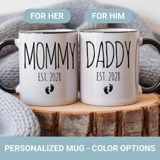 Personalisierte Mama- und Papa-Tasse als Geschenk Tasse