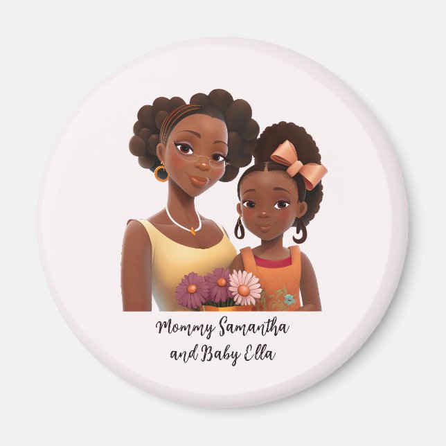 Personalisierte Mama und Tochter (7) Magnet (Vorne)