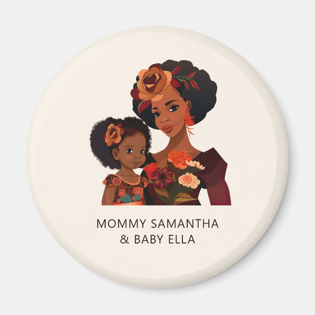 Personalisierte Mama und Tochter (9) Magnet (Vorne)