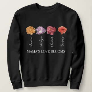 Personalisierte Mamas Liebe blüht auf Sweatshirt