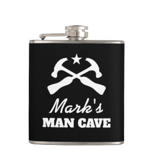 Personalisierte Man Cave Hip Flask Trinkgeschenk f Flachmann