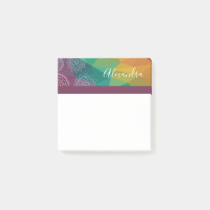 Personalisierte Mandala-Regenbogenpost Post-it Klebezettel