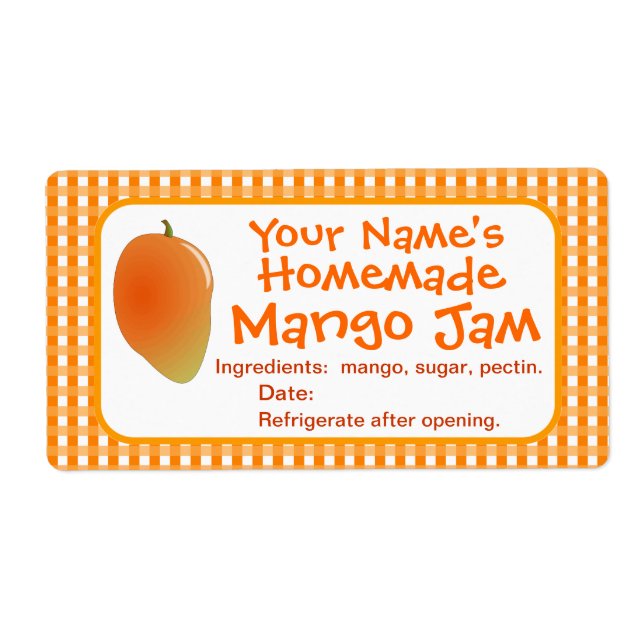 Personalisierte Mango Jam Canning Jar Labels Stick (Vorne)