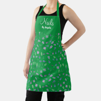 Personalisierte Manikürin Nail Tech Green Schürze