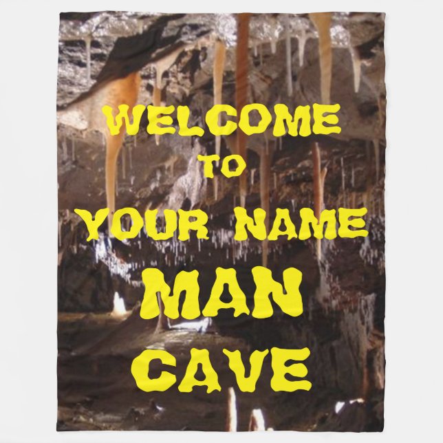 PERSONALISIERTE MANN-HÖHLE-FLEECEDEcke Fleecedecke (Vorderseite)