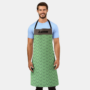 Personalisierte Männer-Schürze Antlers Green Jäger Schürze