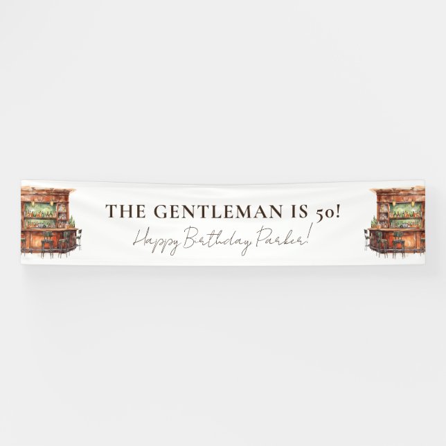 Personalisierte Männer zum Geburtstag Bar Banner (Horizontal)