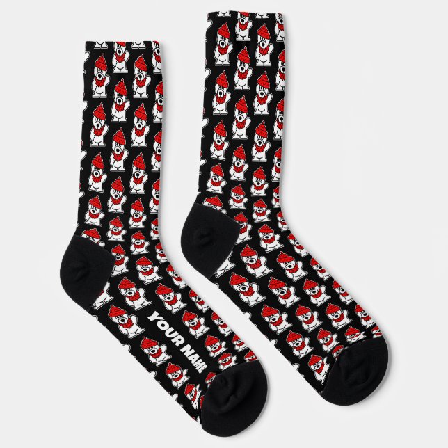 Personalisierte Männersocken mit lustigem Eisbären Socken (Rechts)