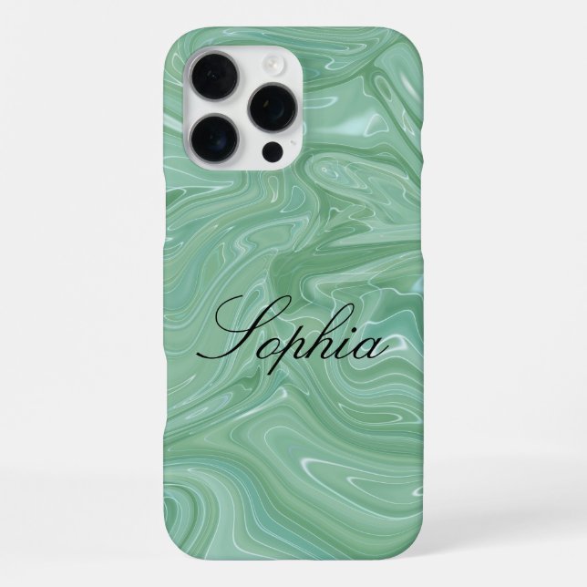 Personalisierte Marbel iPhone 16 Pro Max Hülle (Rückseite)
