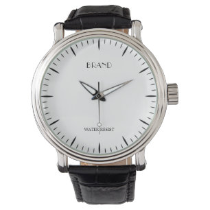 Personalisierte Markenmännchen Vintages schwarzes Armbanduhr
