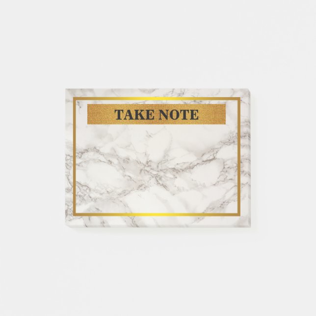 Personalisierte Marmor nehmen Kenntnis mit Post-it Klebezettel (Vorderseite)