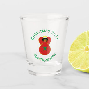 Personalisierte marokkanische Engel-Weihnachtsflag Schnapsglas