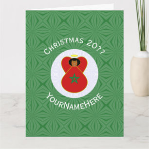 Personalisierte marokkanische Weihnachts-Engel-Fla Karte