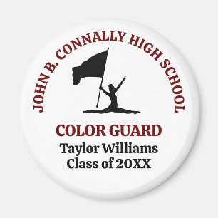 Personalisierte Maroon High School Color Guard Magnet