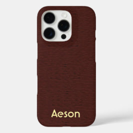 Personalisierte Maroon-Leder-ähnliche Textur iPhone 16 Pro Hülle
