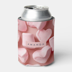 Personalisierte Marshmallow-Herzen und -Punkte Dosenkühler