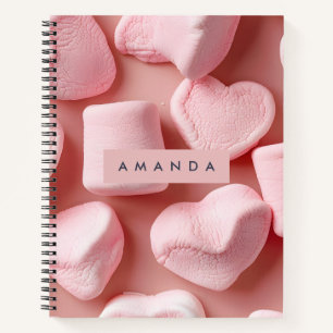 Personalisierte Marshmallow-Herzen und -Punkte Notizbuch