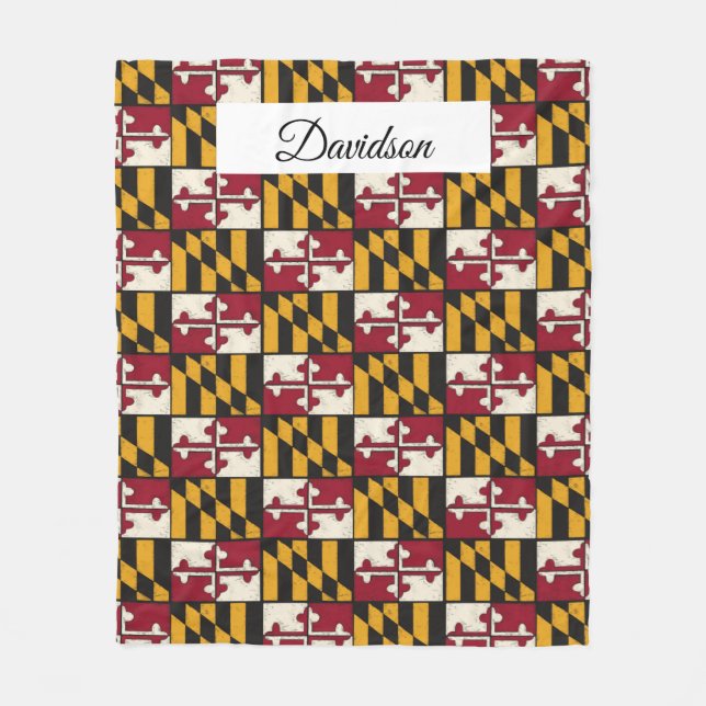 Personalisierte Maryland-Flagge Fleecedecke (Vorderseite)