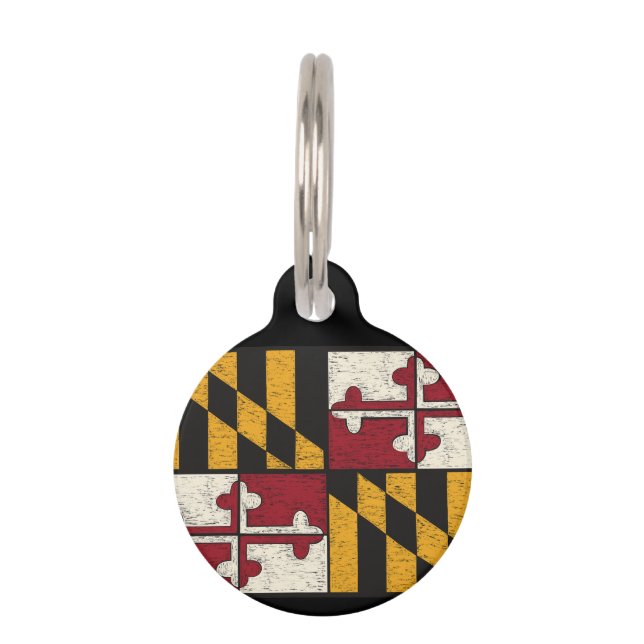 Personalisierte Maryland-State-Flag-Tag Haustiermarke (Vorderseite)