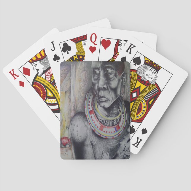 Personalisierte Masai Personenkarte Spielkarten (Rückseite)