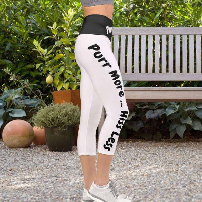 Personalisierte, maßgeschneiderte, weiße Hochwaist Capri Leggings (Von Creator hochgeladen)