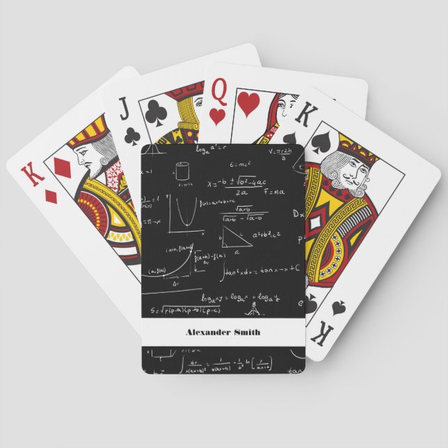 Personalisierte Mathematik Formeln Lehrer Spielkarten (Rückseite)