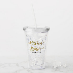 Personalisierte Matrone des EhrengoldGlitzer Acryltrinkbecher
