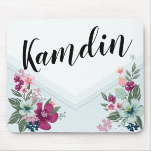 Personalisierte Maus-Pad Tropische Blume auf Blue  Mousepad